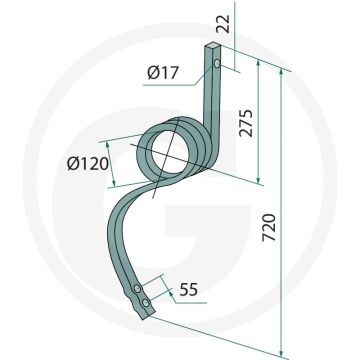 Tand vierkant (mm): 25 x 25