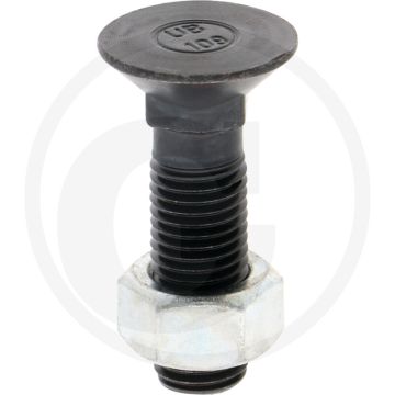 Boulon de charrue m16x60-608-10.9, rond avec tête carrée