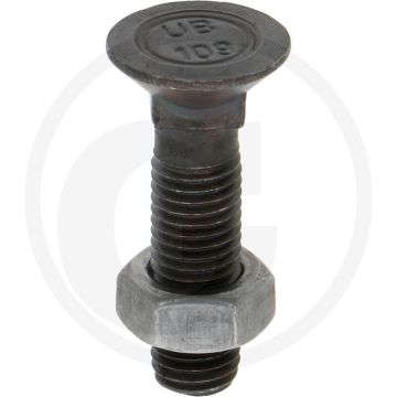 Ploegbout m11x45 met zeskantmoer - kwaliteitsklasse: 10,9