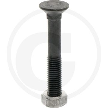 Boulon de charrue avec écrou hexagonal classe de qualité 10.9 l85 m12 x 1.75 din 608 rond avec carré 24