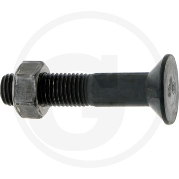 Boulon de charrue m16x80-11014-10.9, rond avec tête carrée