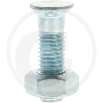 Ploegbout m10x35-10.9 met 2 nokken, rond kop-Ø 16mm