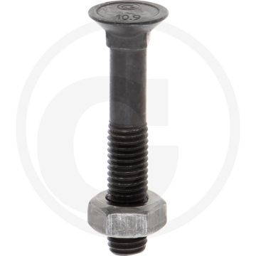 Ploegbout m10x60 din 608 - staal, 10.9 kwaliteitsklasse