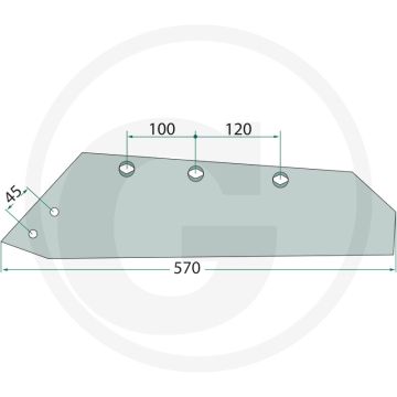 Schaarpunt links, zonder punt - passende bouten: 3x 1801235hu10