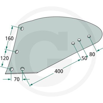 Rister-achterstuk links voor u 1203, u 1203 w, u 1208 w, u 1303, u 1308 w