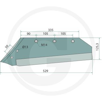 Schaarpunt rechts - passend voor lichaam unm35