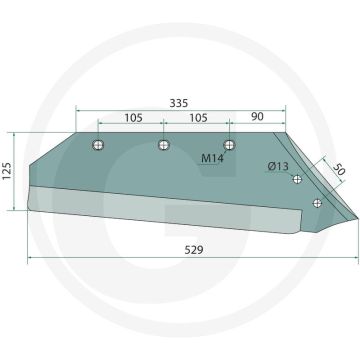 Schaarpunt inclusief bouten, links - passend voor lichaam: unm35l