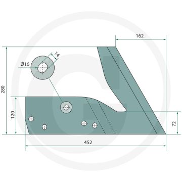Snijkouter links - passend voor lichaam: wl430, wst430, wx400, wxl430