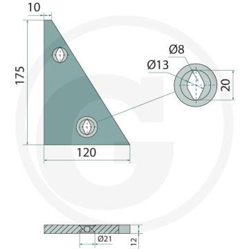 Inzetstuk rechts / links - passend voor lichaam wst430