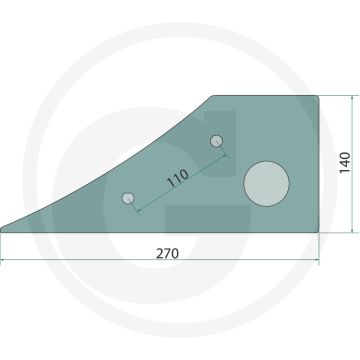 Zoolpunt rechts - passend voor lichaam: wy400, wxl430, wx400, wl430, wxh400