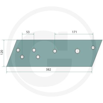 Zoolijzer inclusief bouten, links - breedte 120mm, lengte 382mm