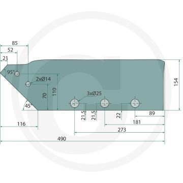 Schaar rechts, 30 z / zs, gatafstand: 45 - passende bouten: 3 x 1801235810