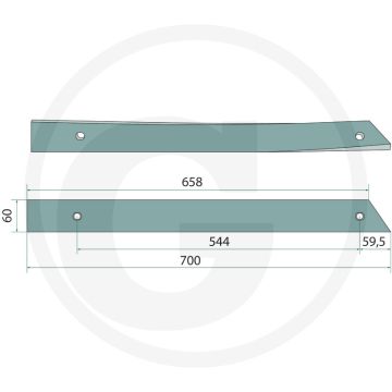 Risterstrip nr. 2, rechts - passende bouten: 2x 1801238kv