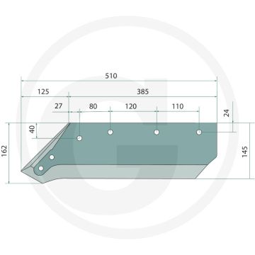 Pointes de ciseaux 16" avec boulons, gauche - 4 x 1801234kv