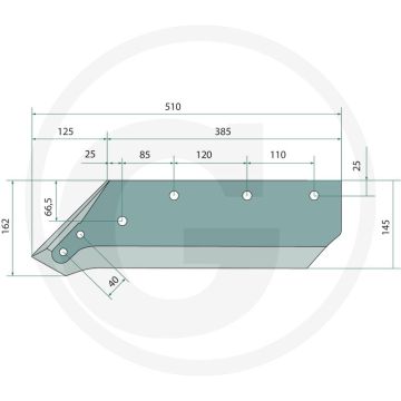 Schaarpunt 14" inclusief bouten - 4 x 1801434kv