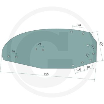 Rister-achterstuk rechts, 14" - 20" voor nr. 5 14" och 16"