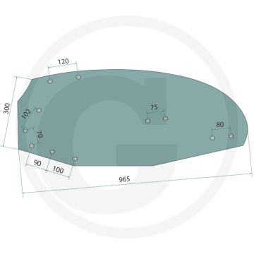 Rister-achterstuk 14" - 20” inclusief bouten, links - 10 x 1801230hu10