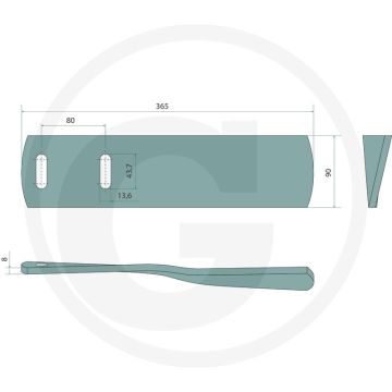 Risterstrip incl. bouten, rechts - 2 x 1801235hu10