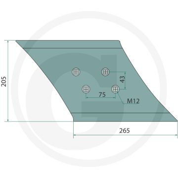 Ciseaux frontaux à droite - conviennent à tous les wendepflüge