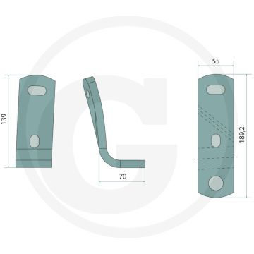 Houder links - passend voor lichaam: nr. 6, 8, 9 - montagetip: gebruik geen pneumatisch gereedschap