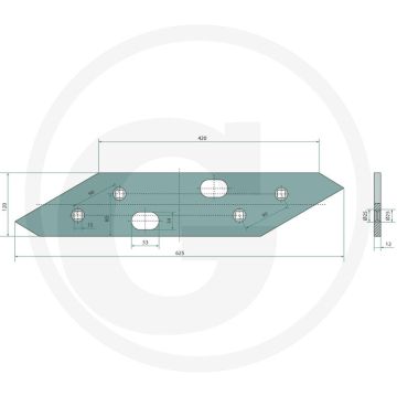 Zoolijzer inclusief bouten rechts / links - 4 x 1801240810