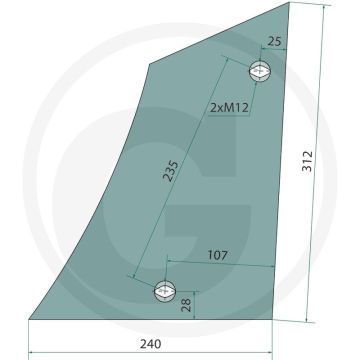 Rister-voorstuk incl. bouten links, b3-cv7 - 2 x 18012351410