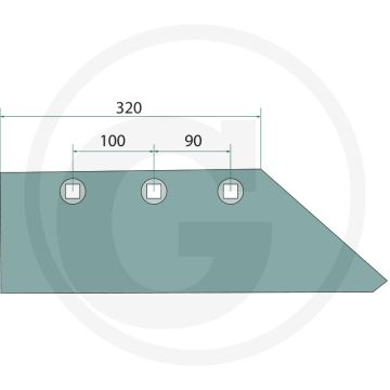Schaarbeitel rechts 14" - passende bouten: 3 x 1801035810