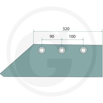 Schaarbeitel links 14" - passende bouten: 3 x 1801035810