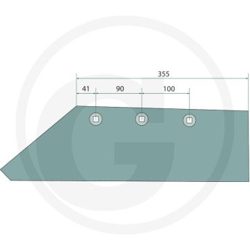 Schaarbeitel links 16" - totale lengte 355mm, gatafstand 90/100mm