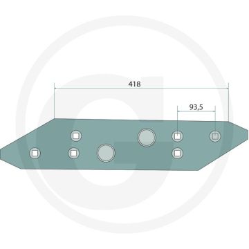 Semelle long, droit / gauche 120 x 12 mm - boulons adaptés : 3 x 1801240810