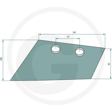 Voorschaar rechts, met verstelbare strip - passende bouten: 2 x 1801235hu10