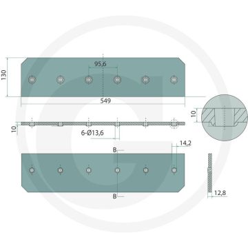Systeem inclusief schroeven, lang/breed, aan beide zijden te gebruiken - bouten met moer inclusief: 3 x 1801233hu
