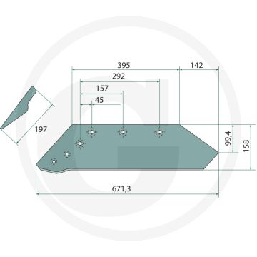 Schaar links, 16" - passend voor: kuhn, c, n, p
