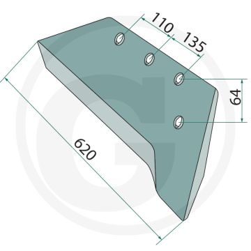 Snavelschaar rechts, 12" - totale lengte: 620mm