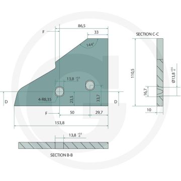 Inzetstuk, voorgedeelte inclusief bouten, links - 2 x 1801233hu