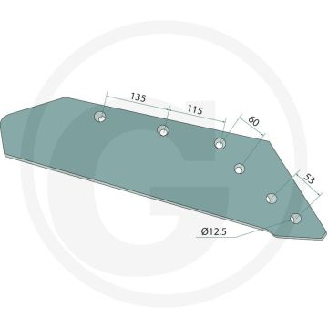 Wechselspitzenschar 16" gauche - convient pour corps : t