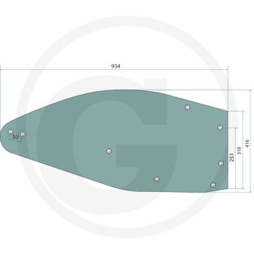 Streichblech 16" rechts - passend voor lichaam: hb6