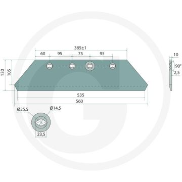 Schnabelschar 14" - beidseitig verwendbar - totale lengte: 560mm