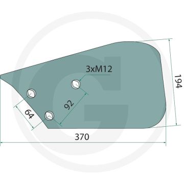 Geleideplaat zre, links - totale lengte: 399mm