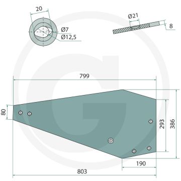 Streichblech rechts - passend voor lichaam: c4 & bouten: 1801235khu+1801245khu+450h0609400