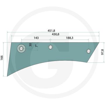 Rister-voorstuk rechts - passend voor lichaam nr. 15