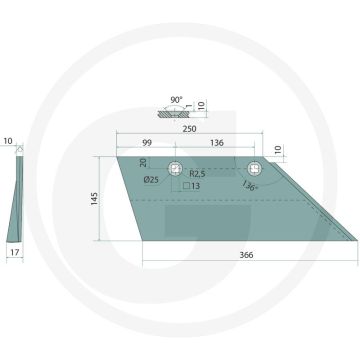 Schaarpunt incl. bout inclusief bouten - passend voor b20, b25, b25h, b30, b35, b40, c30, c32, c40