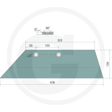 Schaar links 16" - passend voor lichaam: bu1b, bu10b, bus1b, nbu1b, wu1b, wu10b, wu100b