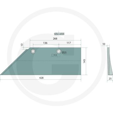 Schaarpunt incl. bout inclusief bouten - passend voor lichaam: b20, b25, b25h, b30, b35, b40, bs20, bs40, bs42, c30, c32, c40