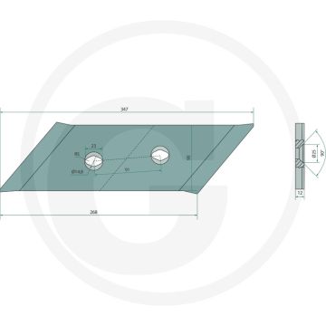 Schaarpunt inclusief bouten, rechts - passend voor lichaam: xl, xs