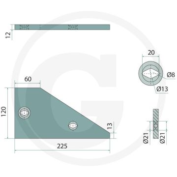 Inzetstuk inclusief bouten, rechts / links (sh-lichaam) - 2 x 1801240hu10