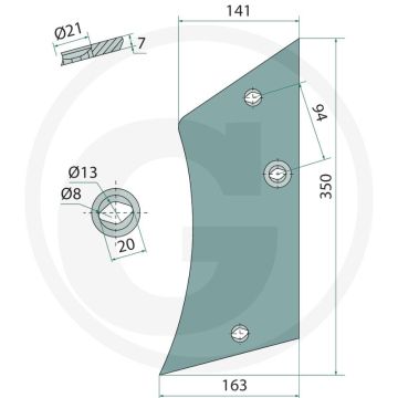Rister-voorstuk incl. bouten, links - 3 x 1801235hu10