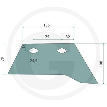 Voorschaar inclusief bouten, links - passend voor dv 50-25, dv 60-25, mv 25-25, mv 60-25