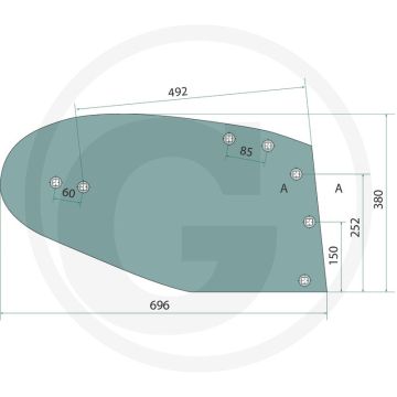 Rister-achterstuk inclusief bouten, rechts - hrp296o