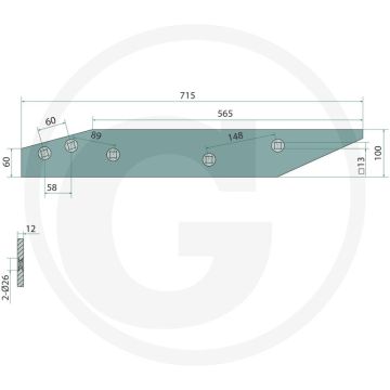Zoolijzer inclusief bouten, lang, rechts / links - passend voor bp-293 o - wp292o